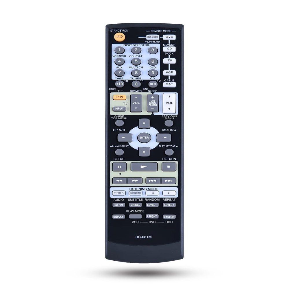 RC-681M Remote Control for Onkyo AV Receiver HT-R550 HT-R508 HT-R557 HT-R557 HT-SR750 HT-SP904 HT-SP904B HT-SR800 TX-SR505 TX-SR505E TX-SR505B TX-SR575B TX-SR8550 SKB-550 SKC-550C SKF-550F HT-SR8000S