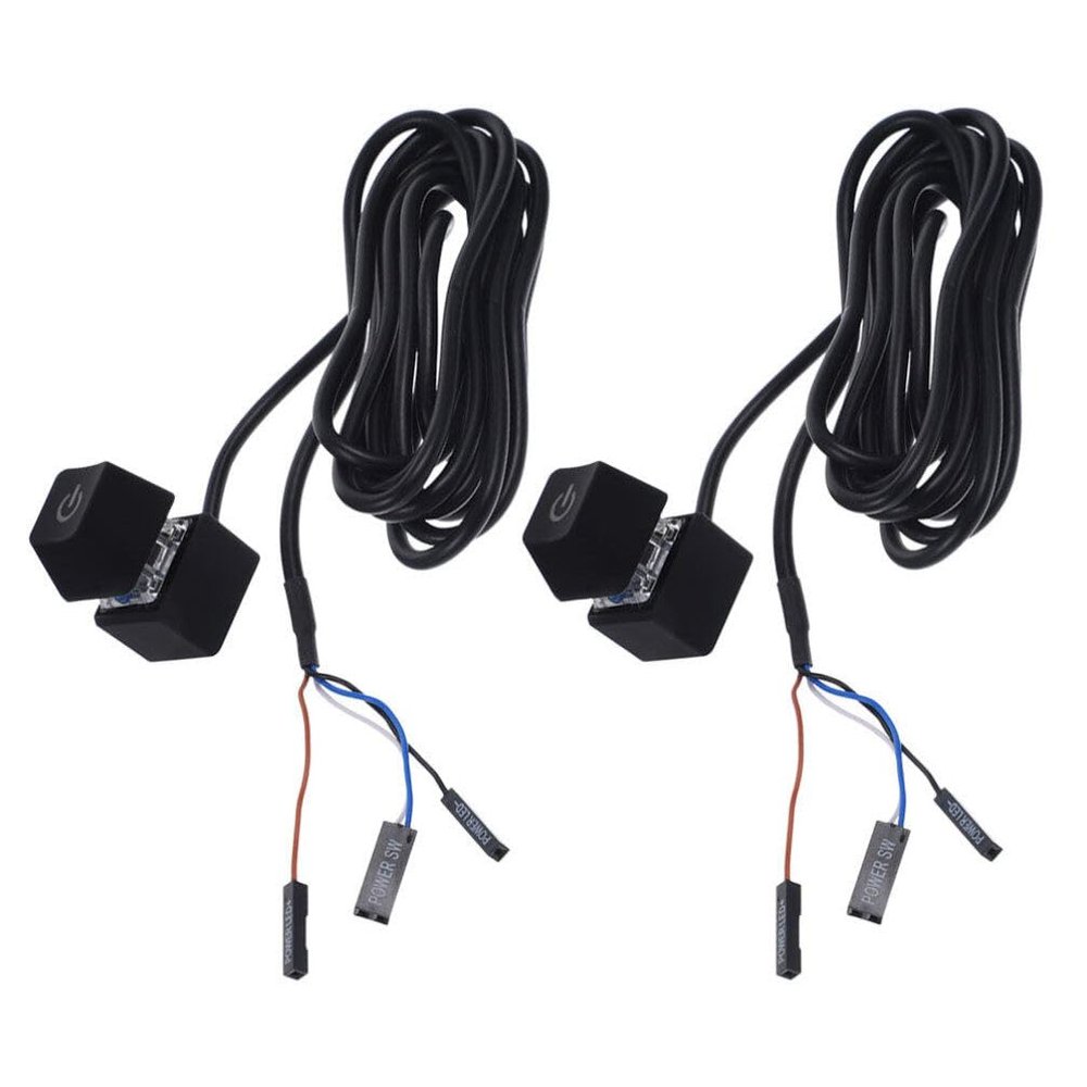 2pcs Pc Computer External Power Button Computer Power Supplies Computer Power Cord