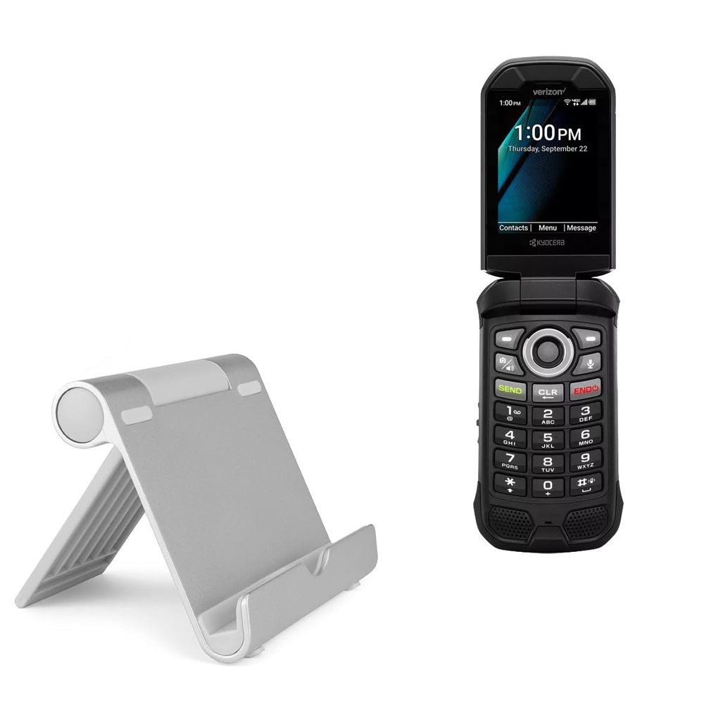 BoxWave Stand and Mount Compatible with Kyocera DuraXV Extreme - VersaView Aluminum Stand, Portable, Multi Angle Viewing Sturdy
