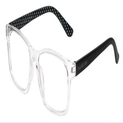 Calabria IM 31268 Blue Light Glasses +0.00 Crystal Clear Black White Polka Dot Women Designer Trendy Chic Readers Eyeglasses