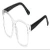 Calabria IM 31268 Blue Light Glasses +0.00 Crystal Clear Black White Polka Dot Women Designer Trendy Chic Readers Eyeglasses view 1