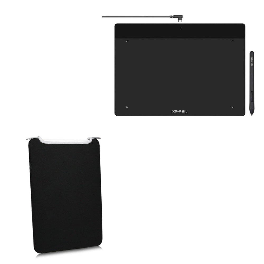 BoxWave Case Compatible with XP-Pen DecoFunL (10 in) - SlipSuit, Soft Slim Neoprene Pouch Protective Case Cover - Jet Black