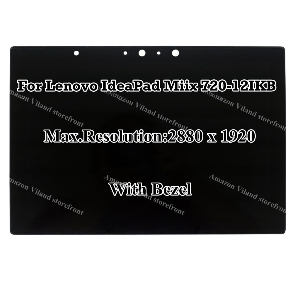 12" Replacement for Lenovo IdeaPad Miix 720 Miix 720-12IKB IPS 2880x1920 LCD Display Touch Screen Assembly with Bezel