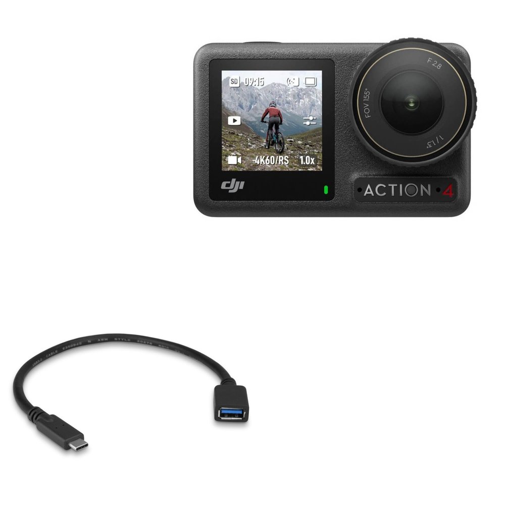 BoxWave Cable Compatible with DJI Osmo Action 4 - USB Expansion Adapter, Add USB Connected Hardware to Your Phone