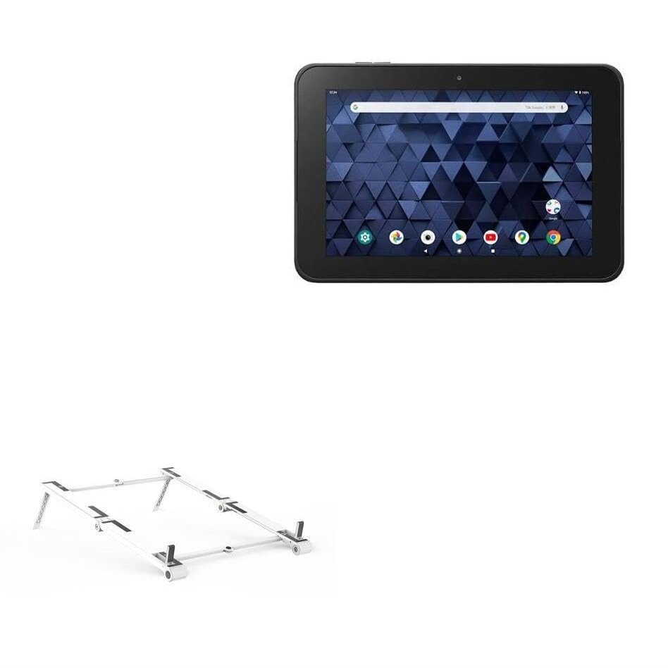 BoxWave Stand and Mount Compatible with Kyocera KC-T304 - Pocket Aluminum Stand 3-in-1, Portable Multi Angle Viewing Riser - Metallic Silver