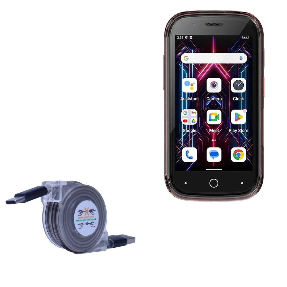 BoxWave Cable Compatible with Unihertz Jelly Star - miniSync - USB-A to USB Type-C, Retractable Cable 5 Pre-Set Lengths Avoid Tangles