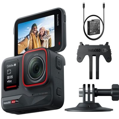 Insta360 Ace Pro - Waterproof Action Camera 1/1.3" Sensor and AI Noise Reduction for Unbeatable Image Quality, 4K120fps, 2.4" Flip Screen & Advanced AI Features
