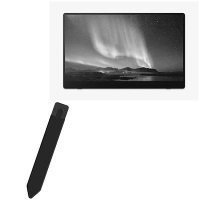 BoxWave Stylus Pouch Compatible with Ricoh Portable Monitor 150BW - Stylus PortaPouch, Pen Stylii Holder Carrier Portable Self-Adhesive - Jet Black