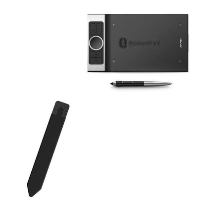 BoxWave Stylus Pouch Compatible with XP-Pen Graphics Tablet (11 in) - Stylus PortaPouch, Pen Stylii Holder Carrier Portable Self-Adhesive - Jet Black