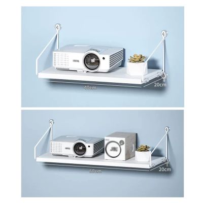 BABETT Projector Stand Projector Bracket Home Bedroom Wall Shelf Non Perforated Wall Hanging Table Shelf Wall Hanging Tray Shelf Wall Projector Stand Projector Mount (Color : A-40 * 20cm)