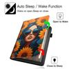 Case for All-New Amazon Kindle Fire HD 10 and Fire HD 10 Plus Tablet (13th/11th Generation, 2023/2021 Release), Slim Folding Stand Cover with Auto Wake/Sleep, African American Pretty Girl Sunflower view 3