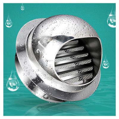 Stainless steel soffit vents wall vent ventilation grill covers, louvered vents with built-in screen vent covers protects against headwinds and rain cow nose vent (Size : 190mm/7.48in)