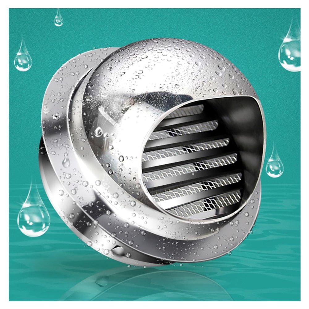 Stainless steel soffit vents wall vent ventilation grill covers, louvered vents with built-in screen vent covers protects against headwinds and rain cow nose vent (Size : 190mm/7.48in)