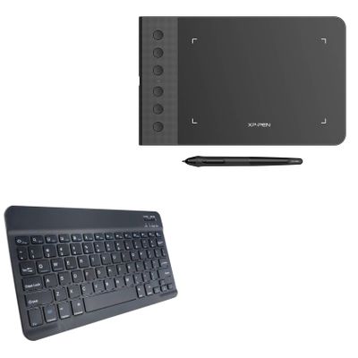 BoxWave Keyboard Compatible with XP-Pen G640S (Android) - SlimKeys Bluetooth Keyboard, Portable Thin with Chiclet-Style Keys - Jet Black