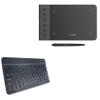 BoxWave Keyboard Compatible with XP-Pen G640S (Android) - SlimKeys Bluetooth Keyboard, Portable Thin with Chiclet-Style Keys - Jet Black view 1