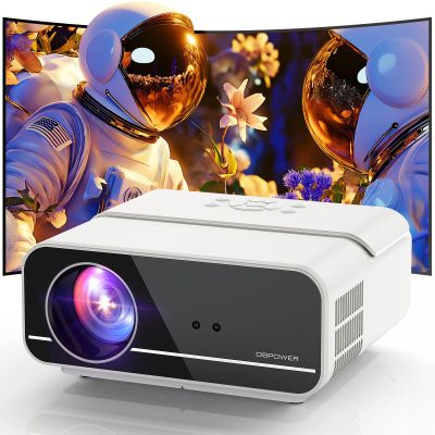 [Auto Focus/Keystone] DBPOWER Projector 4K with 5G WiFi and Bluetooth, FHD Native 1080P Outdoor Movie Projector with 4P4D/PPT/Zoom, Mini Home Projector Compatible w iOS/Android/HDMI/TV Stick
