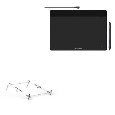 BoxWave Stand and Mount Compatible with XP-Pen DecoFunL (10 in) - Pocket Aluminum Stand 3-in-1, Portable Multi Angle Viewing Riser - Metallic Silver
