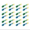 SpeedyFiberTX 12-Pack 6 Meter LC/U to LC/A Fiber Optic Patch Cable, Green, Blue, and White Boots, Corning SMF-28 Ultra Single-Mode 9/125um Optical Fiber, Duplex Yellow Riser OFNR Cable Jacket view 1