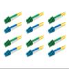 SpeedyFiberTX 6-Pack 125 Meter LC/U to LC/A Fiber Optic Patch Cable, Green, Blue, and White Boots, Corning SMF-28 Ultra Single-Mode 9/125um Optical Fiber, Duplex Yellow Riser OFNR Cable Jacket view 1