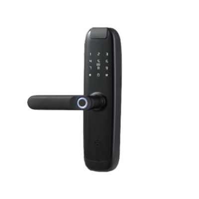 TUYA WIFI Mobile Phone Remote Unlock Fingerprint Magnetic Card Password Key Temporary Password Smart Door Lock Unlock Method: Tuya APP (default) + Password + Fingerprint + Card + Key ( Color : Crimson