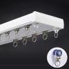Ceiling Curtain Track Heavy-Duty Double Curtain Rail Aluminium Alloy Curtain Rod Sliding Silent Curtain Track, 3.3ft, 4.9ft, 6.6ft, 6.9ft, 7.2ft, 7.5ft, 7.9ft, 8.2ft, 9.8ft, 11.5ft, 13.1ft ( Color : W view 1