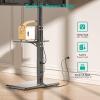 WALI Floor TV Stand with Power Outlet & AV Shelf, Tall TV Stand Mount for 32-75 inch TV up to 110 lbs, Swivel and Height Adjustable TV Stands with Wood Base for Bedroom, Office(TVDVD-6P), Black view 2