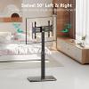 WALI Floor TV Stand with LED Lights, Tall TV Stand Mount for 32-75 inch TV up to 110 lbs, Swivel and Height Adjustable TV Stands with Wood Base for Bedroom, Office(TVDVD-7L), Black view 3