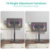 WALI Floor TV Stand with LED Lights, Tall TV Stand Mount for 32-75 inch TV up to 110 lbs, Swivel and Height Adjustable TV Stands with Wood Base for Bedroom, Office(TVDVD-7L), Black view 4