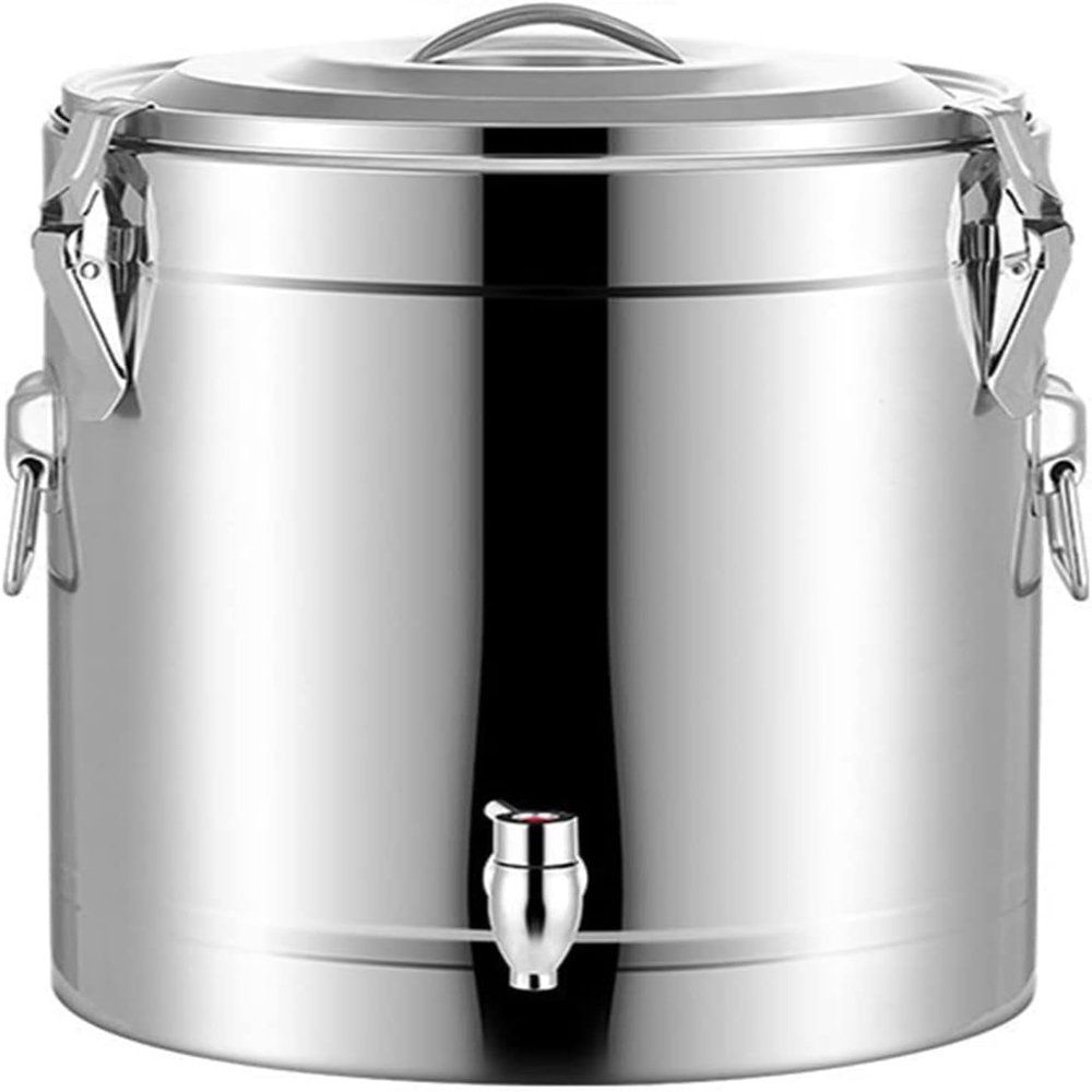 FLaig Water Boiler Dispenser, Commercial Stainless Steel Catering Tea Urn for Shop Canteen Hotel, Anti-Drip Tap Lockable Lid Portable Handle Dispenser (Size : 30L)