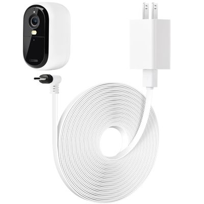 25FT Power Cable Compatible with Arlo Essential 2K Outdoor Security Camera (2nd Generation), Flat Charging Cable, Weatherproof Outdoor Power Cord Charging Your Camera Continuously