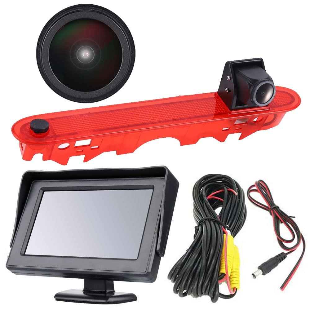 18 mm Lens Car Third Roof Original Brake Light Reversing Camera, Replacement for Renault Kangoo II 2007-2021/Citan Tourer W415 Micro Camper 2012-2021 (OEM:414523CSG 439498CAG A4159062000) (with 4.3