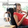 BEVCEFCC Headphone Stand Headset Holder with Wood and Aluminum Desktop Stand for Desk with Solid Heavy Base for All Headphone Sizes (Silver) view 4