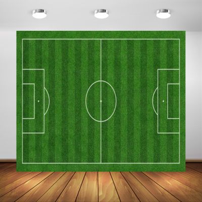 BELECO 15x10ft Fabric Green Soccer Field Backdrop Sports Stadium Green Grass Lawn Football Background Sports Game Boys Birthday Party Decorations Children Adult Portrait Photo Studio Props