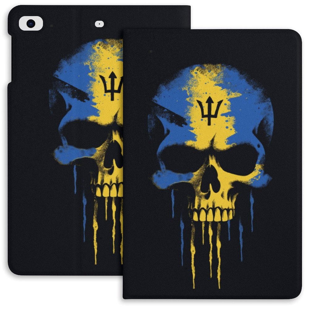 Barbados Flag Case for iPad iPad Mini 5/4/3/2/1(7.9- Inch) iPad Mini 6 (8.3-inch, 2021) with Pencil Holder, Protective Case with Soft TPU Back, Auto Sleep/Wake Cover