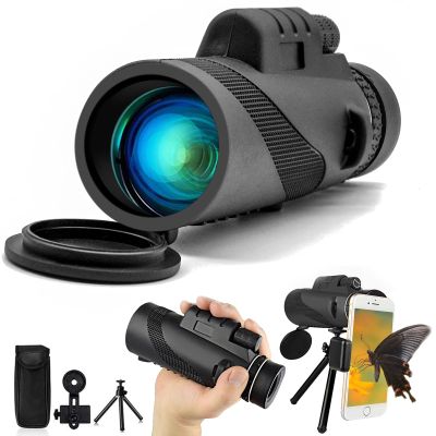 40x60 Monoculars for Adults High Powered with Smartphone Adapter and Tripod, Equipped with BAK4 Prism for Animal Bird Watching Hiking Traveling