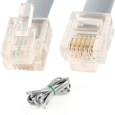 XYWHPGV Telephone Cable RJ12 6 Strands 6P6C Fax Cable Gold Plated 9.8ft 3m(8ad73 0e4fd 20634 88042 0ef1f 25e67