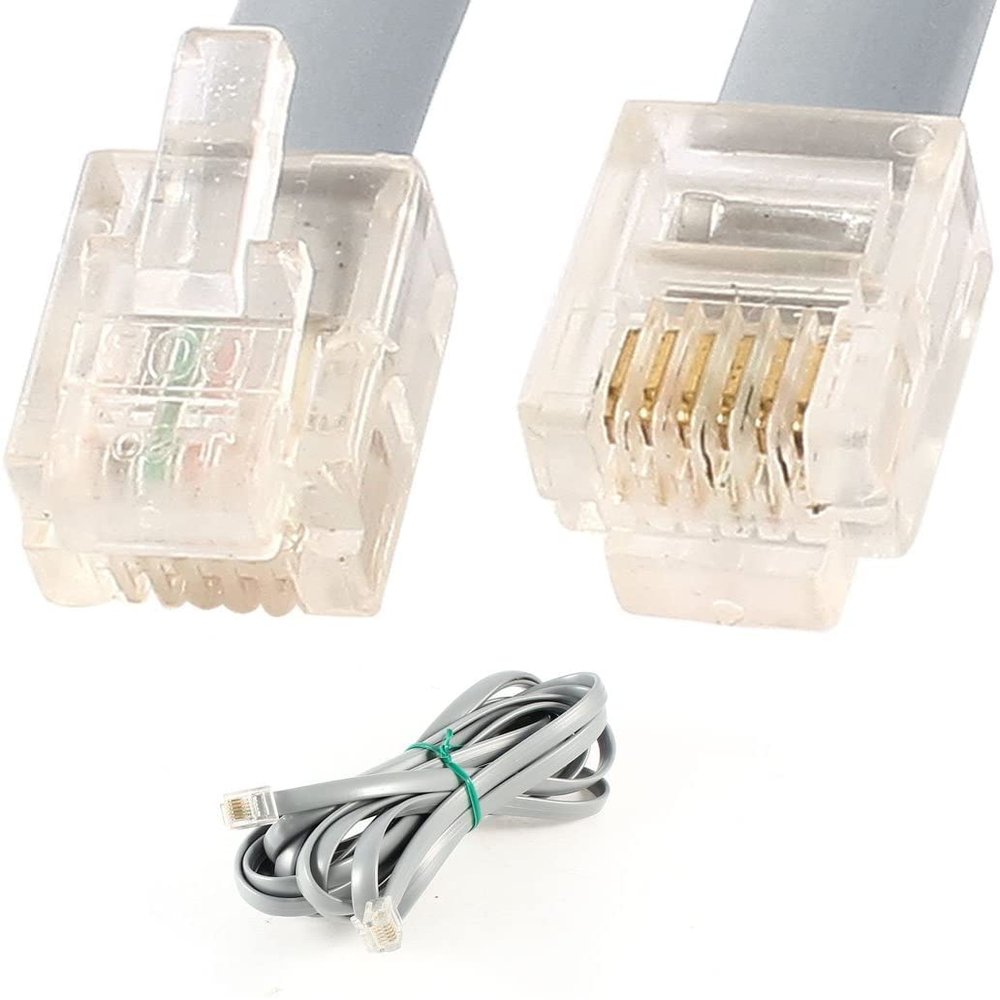XYWHPGV Telephone Cable RJ12 6 Strands 6P6C Fax Cable Gold Plated 9.8ft 3m(8ad73 0e4fd 20634 88042 0ef1f 25e67