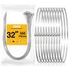 JIAHCN 100PCS Metal Cable Zip Ties Heavy Duty 32 Inch Extra Long Stainless Steel ZipTies 270LBS Tensile Strength Steel Wire Ties Multi-Purpose Self-Locking Metal Wrap Ties for Indoor and Outdoor view 1