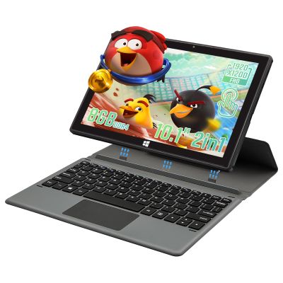 BINTEC 10.1-inch 2-in-1 Laptop/Tablet Computer, Thin and Light Dual Camera, Touchscreen, 19201200 IPS Screen, Tablet with Keyboard, Bluetooth 4.2, Wireless WiFi, Type-C Port (Black, 8GB+512GB SSD)