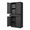 STANI Metal Garage Storage Cabinets with Drawer, 4 Doors Tool Storage Cabinet with 2 Adjustable Shelves, 71"-Lock Steel Locking Cabinet for Garage Utility Room Home Office (Black, 0 Wheel-71 H) view 1