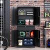 STANI Metal Garage Storage Cabinets with Drawer, 4 Doors Tool Storage Cabinet with 2 Adjustable Shelves, 71"-Lock Steel Locking Cabinet for Garage Utility Room Home Office (Black, 0 Wheel-71 H) view 4