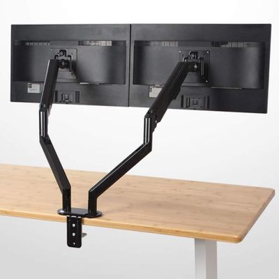 Dual Monitor Arm Mount Ergonomic Height Assisted Gas Powered Full Motion Dual Arm Desktop Clamp PC Mount for 1732" Screens Adjustable Tilt Swivel VESA 75mm 100mm Weight 2-9kg