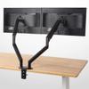 Dual Monitor Arm Mount Ergonomic Height Assisted Gas Powered Full Motion Dual Arm Desktop Clamp PC Mount for 1732" Screens Adjustable Tilt Swivel VESA 75mm 100mm Weight 2-9kg view 1