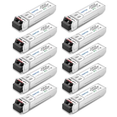 QSFPTEK 10GBASE-ER SFP Module, SFP+ 1550nm 40km Duplex LC SMF DOM Optical Networking Transceivers, Mini GBIC Compatible SFP-10G-ER, and Other Open Switch, 10pcs