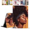 POIUYTREW Case for Samsung Galaxy Tab A8 10.5 Inch 2022 Model (SM-X200/X205/X207), PU Leather Folio Case Smart Cover with Stand & Auto Wake Sleep, African American Girl view 1