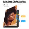 POIUYTREW Case for Samsung Galaxy Tab A8 10.5 Inch 2022 Model (SM-X200/X205/X207), PU Leather Folio Case Smart Cover with Stand & Auto Wake Sleep, African American Girl view 3