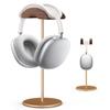 BEVCEFCC Headset Holder Stand Headphone Holder with Wood and Aluminum Desktop Headphone Stand Headset Stand for Desk with Solid Heavy Base Wood Headphones Stand for All Headphone Sizes (Gold) view 1