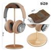 BEVCEFCC Headset Holder Stand Headphone Holder with Wood and Aluminum Desktop Headphone Stand Headset Stand for Desk with Solid Heavy Base Wood Headphones Stand for All Headphone Sizes (Gold) view 3