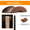 BEVCEFCC Headphone Stand Holder Headset Holder with Wood and Aluminum Desktop Headphone Stand Headset Stand for Desk with Solid Heavy Base Wood Headphones Stand for All Headphone Sizes (Black) view 3