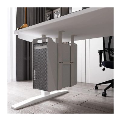 CPU Stand CPU Holder Under Desk Mount, Steel Adjustable PC Tower Stand Heavy Duty PC Case Holder Width Adjust from 5.4" to 9.8" Height Less Than 19.6" Computer Tower Stand (Color : White)